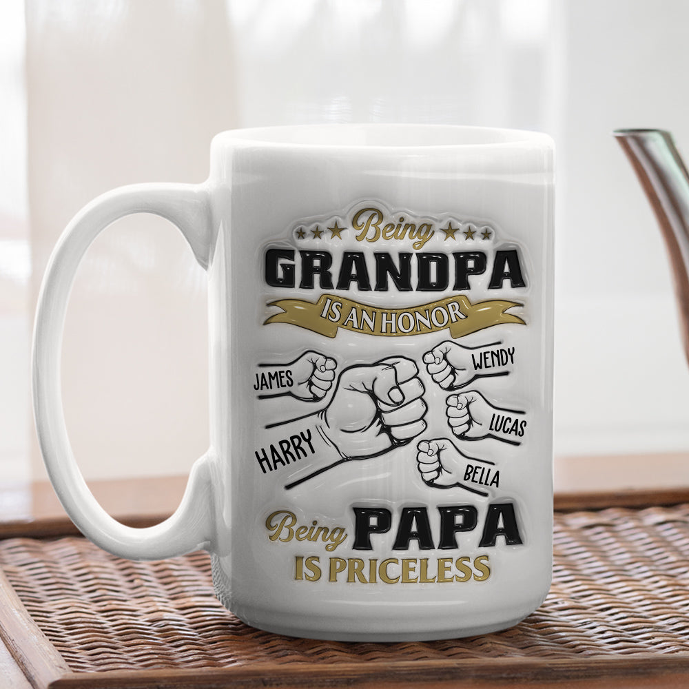 Being Papa - Personalized Custom 3D Inflated Effect Mug