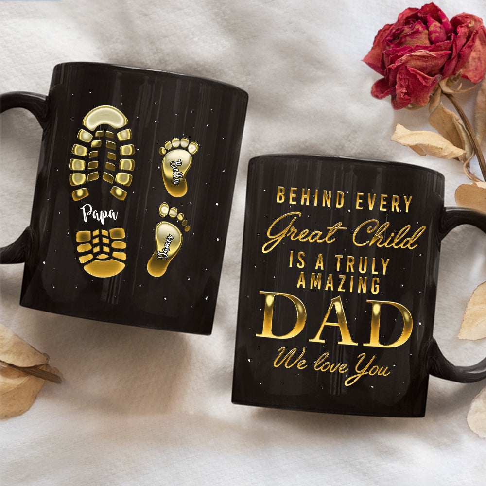 To My Dad - Personalized Custom Black Coffee Mug