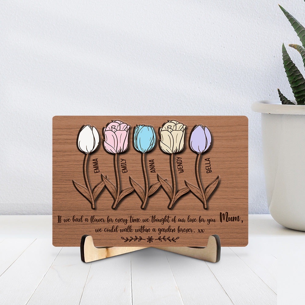 Flower Garden - Personalized Wooden Plaque