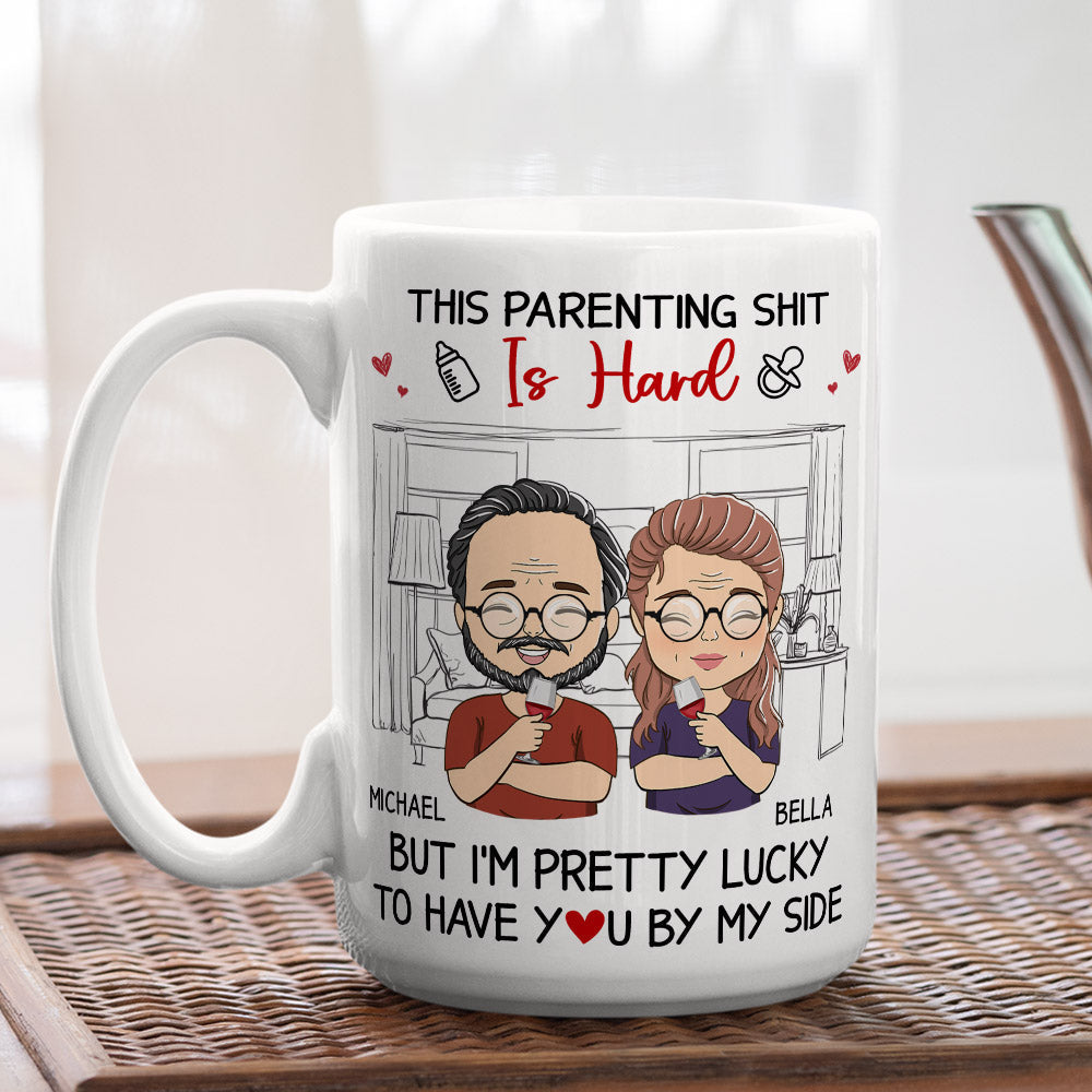 Lucky To Have You By My Side - Personalized Custom Coffee Mug