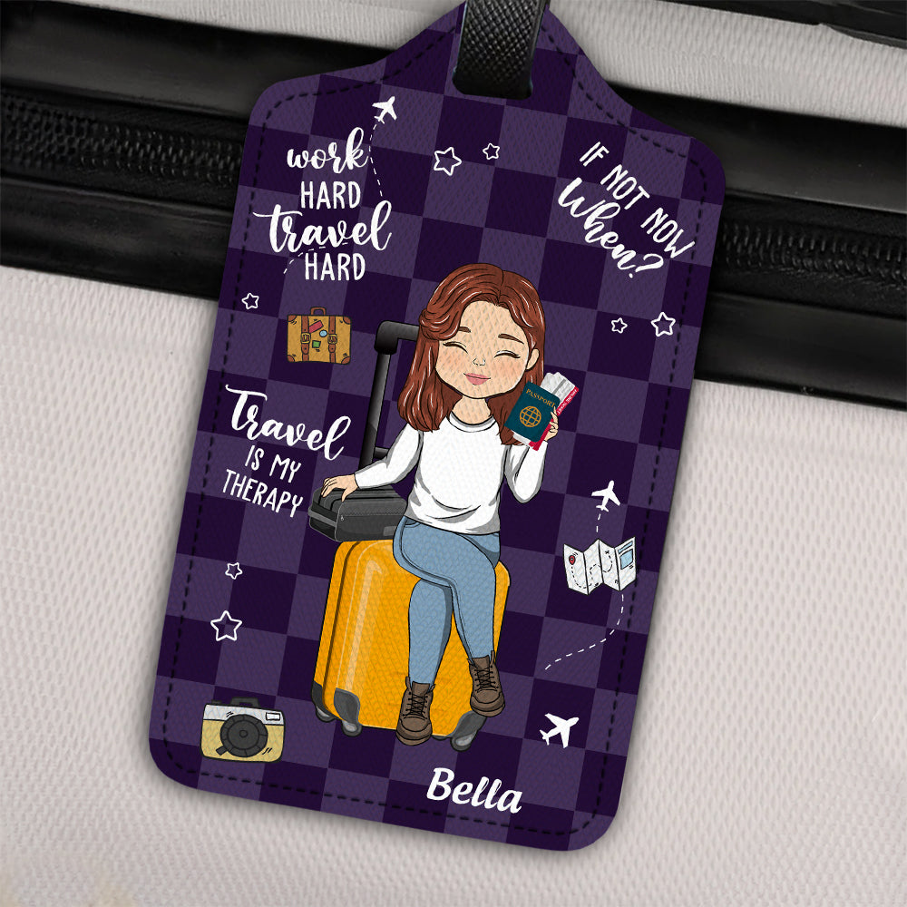 Travel Is My Therapy - Gift For Traveling Lovers - Personalized Luggage Tag