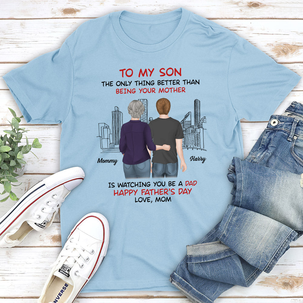 From Mom To Son Happy Fathers Day - Personalized Custom Shirt