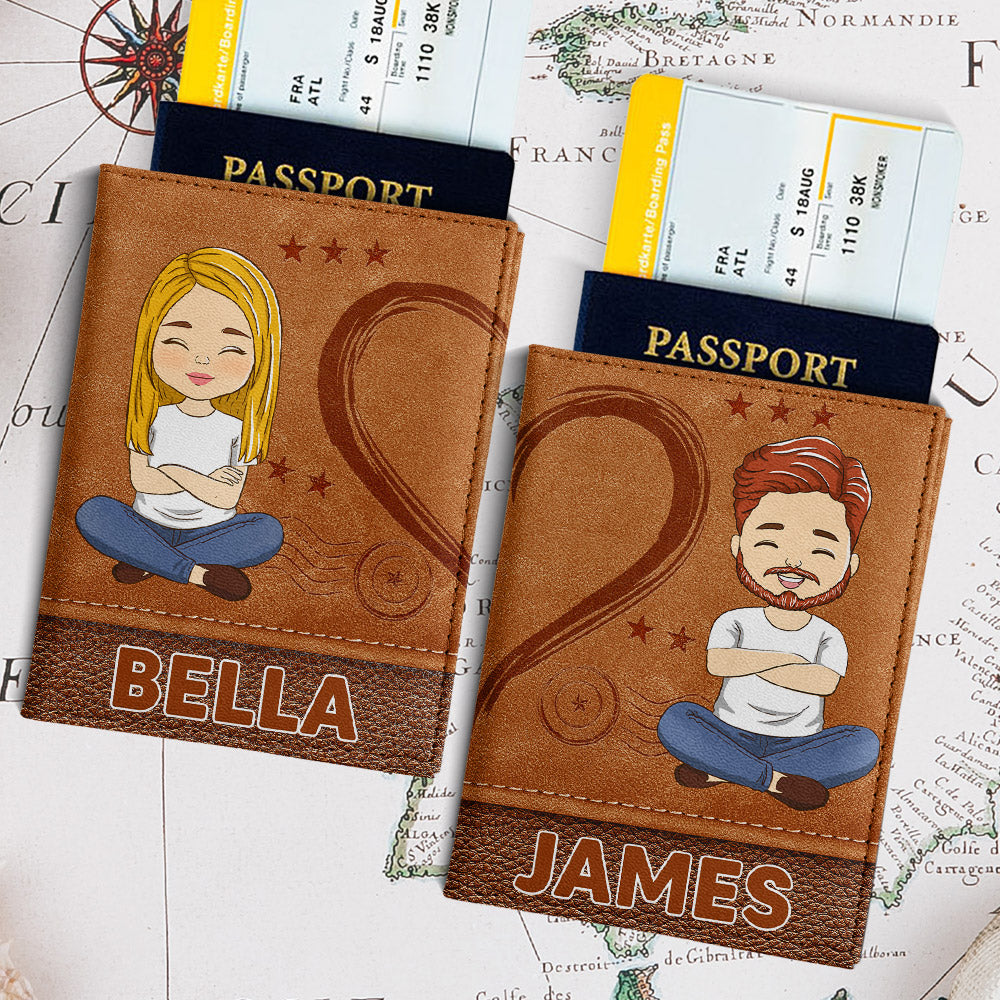 Travel Is My Therapy - Personalized Custom Couple Passport Cover