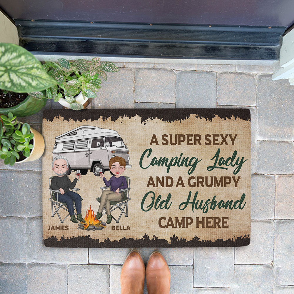 Lady and Husband - Personalized Custom Doormat