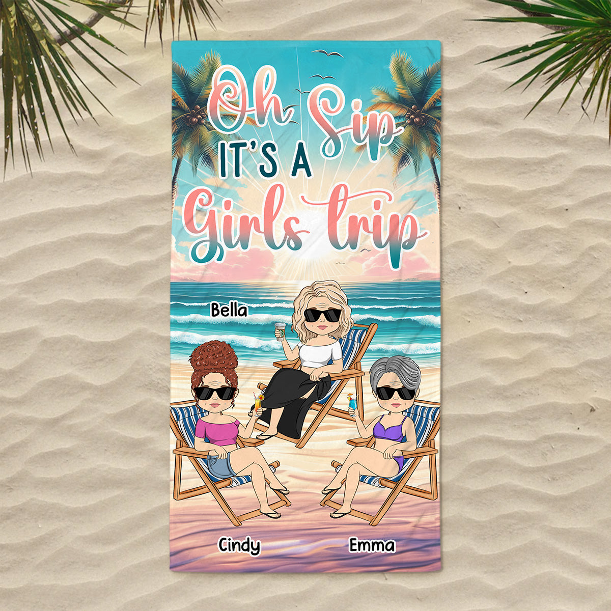 A Girl Trip - Personalized Custom Beach Towel