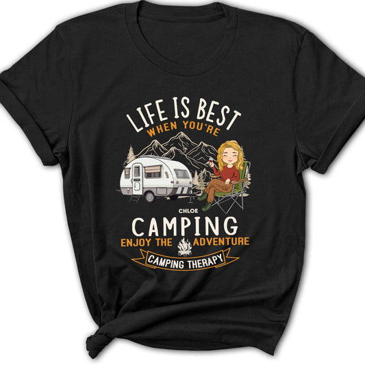 Camping Is Best - Personalized Custom Women's T-shirt