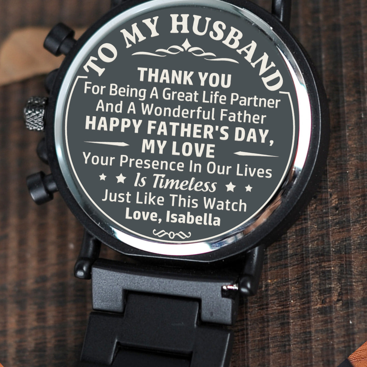 A Great Life Partner - Personalized Engraved Wooden Watches GQ026