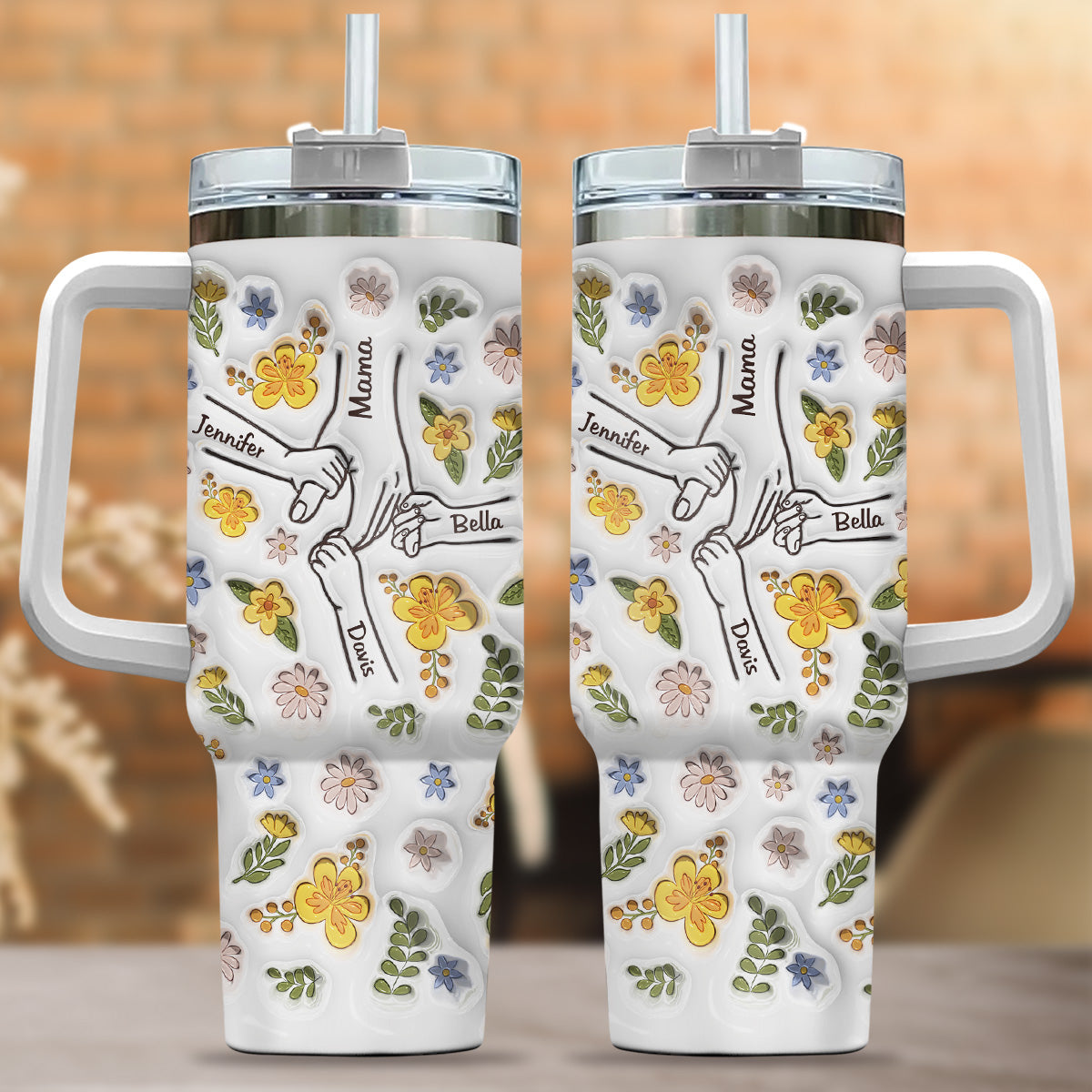 We Always Hand In Hand - Personalized Custom 3D Inflated Effect Printed 40 Oz Tumbler