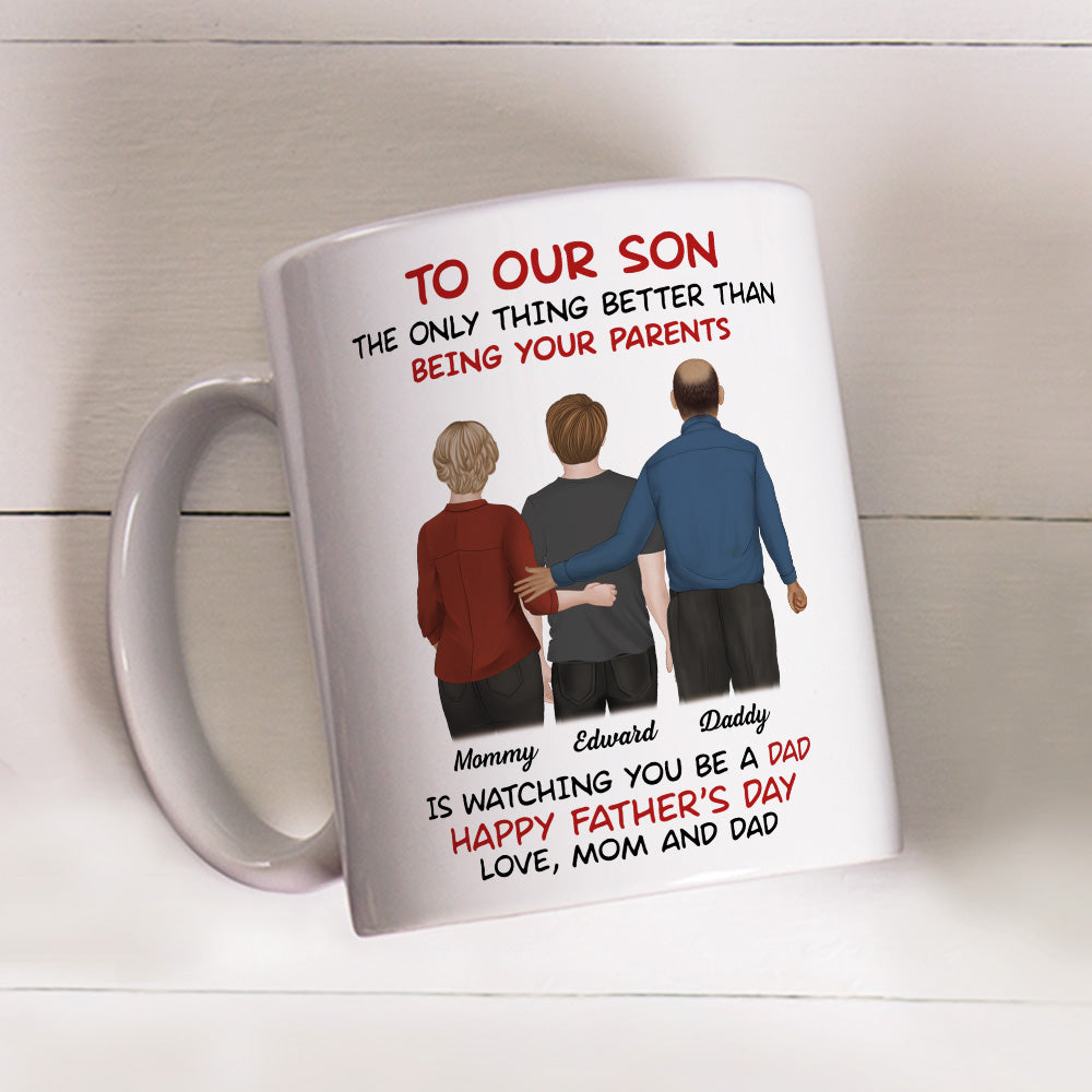 From Parents To Son Happy Fathers Day  - Personalized Custom Coffee Mug