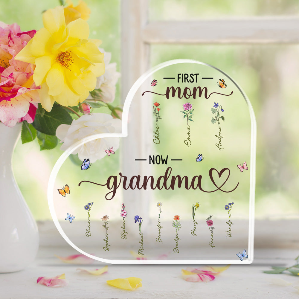 First Mom Now Grandma - Personalized Custom Acrylic Plaque