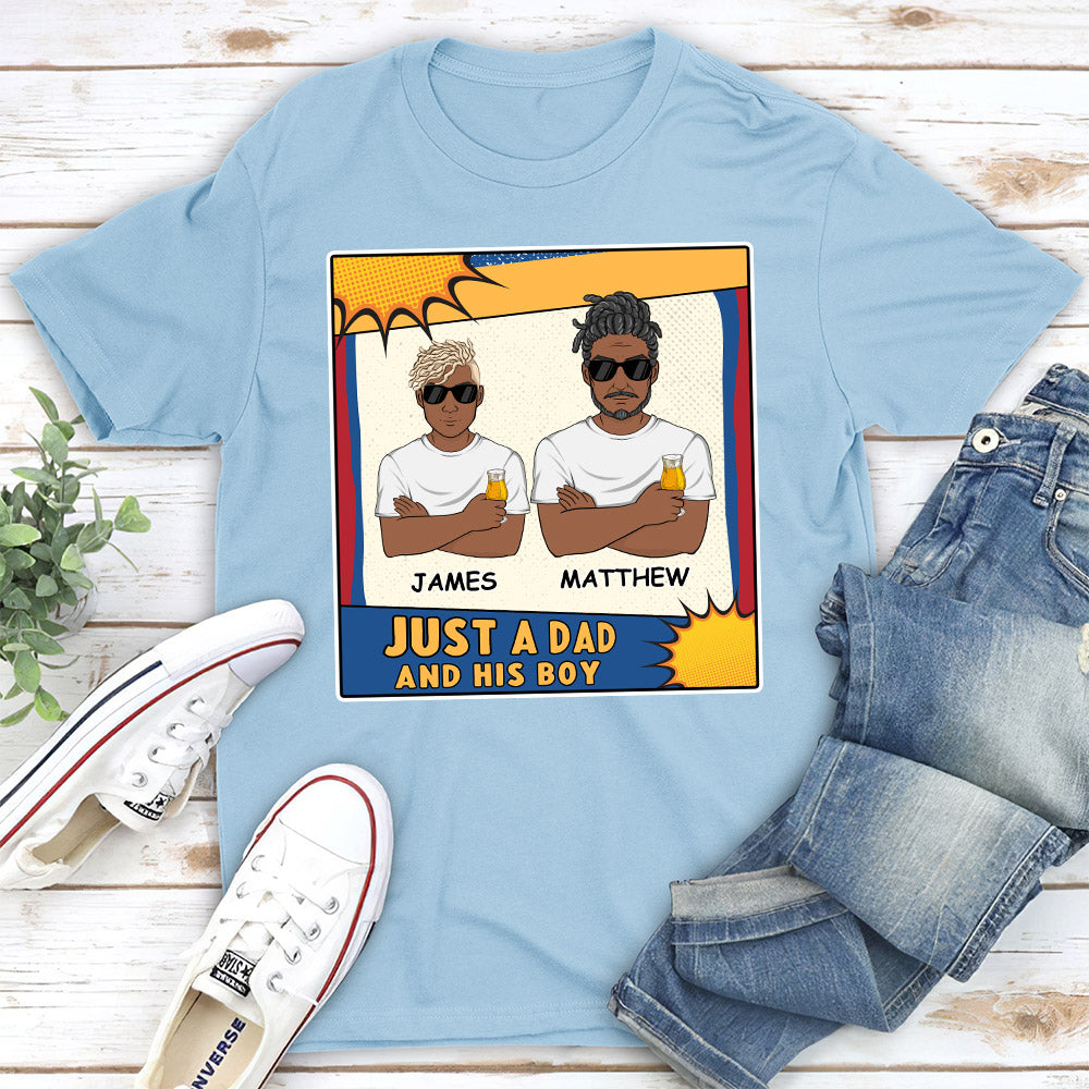 Just A Dad And His Kids - Personalized Custom Shirt