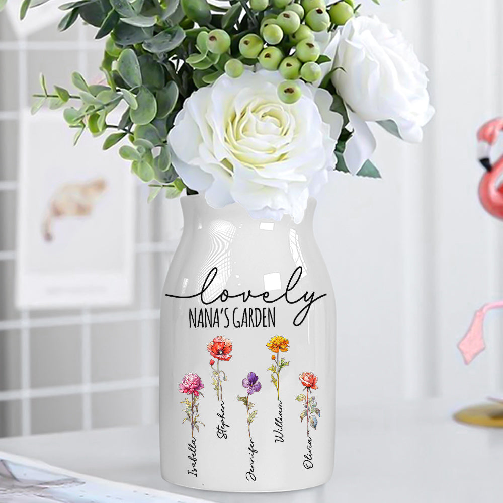 Lovely Nana - Personalized Custom Home Decor Flower Vase