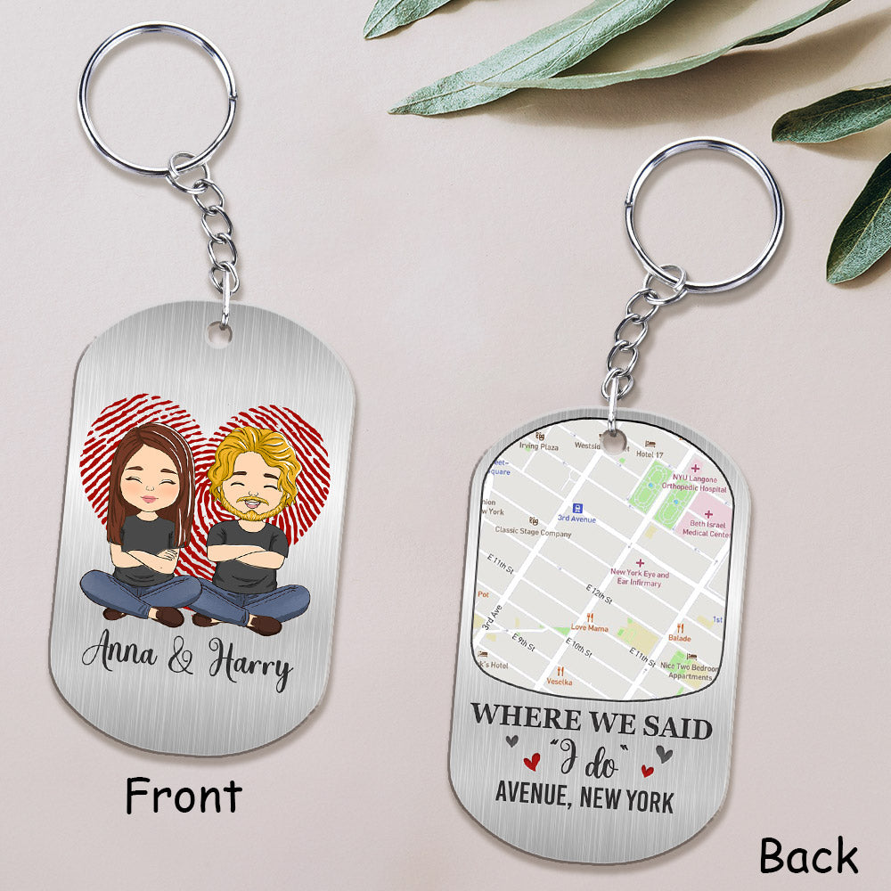 Custom Map Where We Said - Personalized Custom Acrylic Keychain