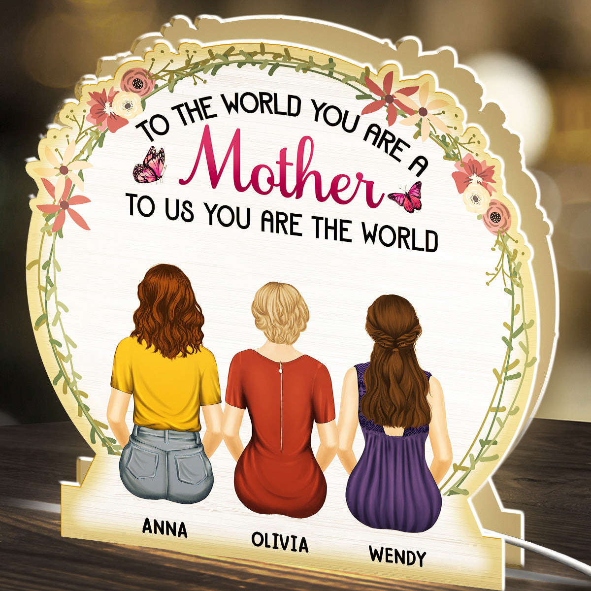 Mother You Are The World - Personalized Custom Light Box
