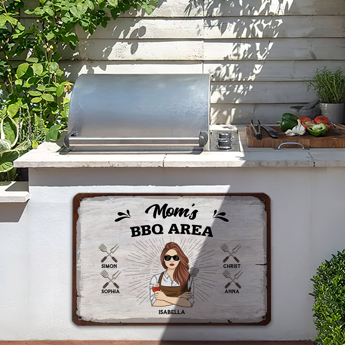 Daddy Mommy Grilling Place - Personalized Custom Metal Sign