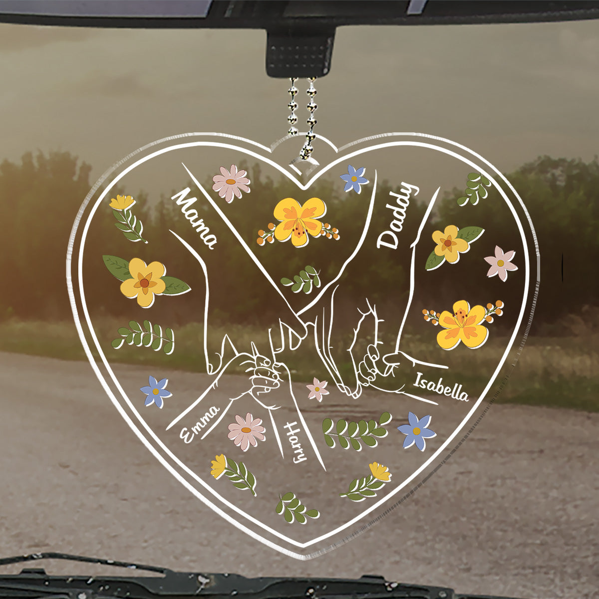 A Family Is A Round Of Love - Personalized Acrylic Car Ornament