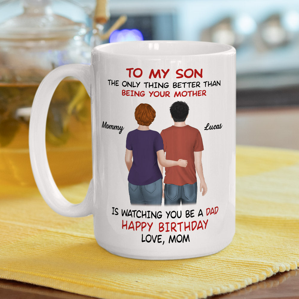 From Mom To Son Happy Fathers Day - Personalized Custom Coffee Mug