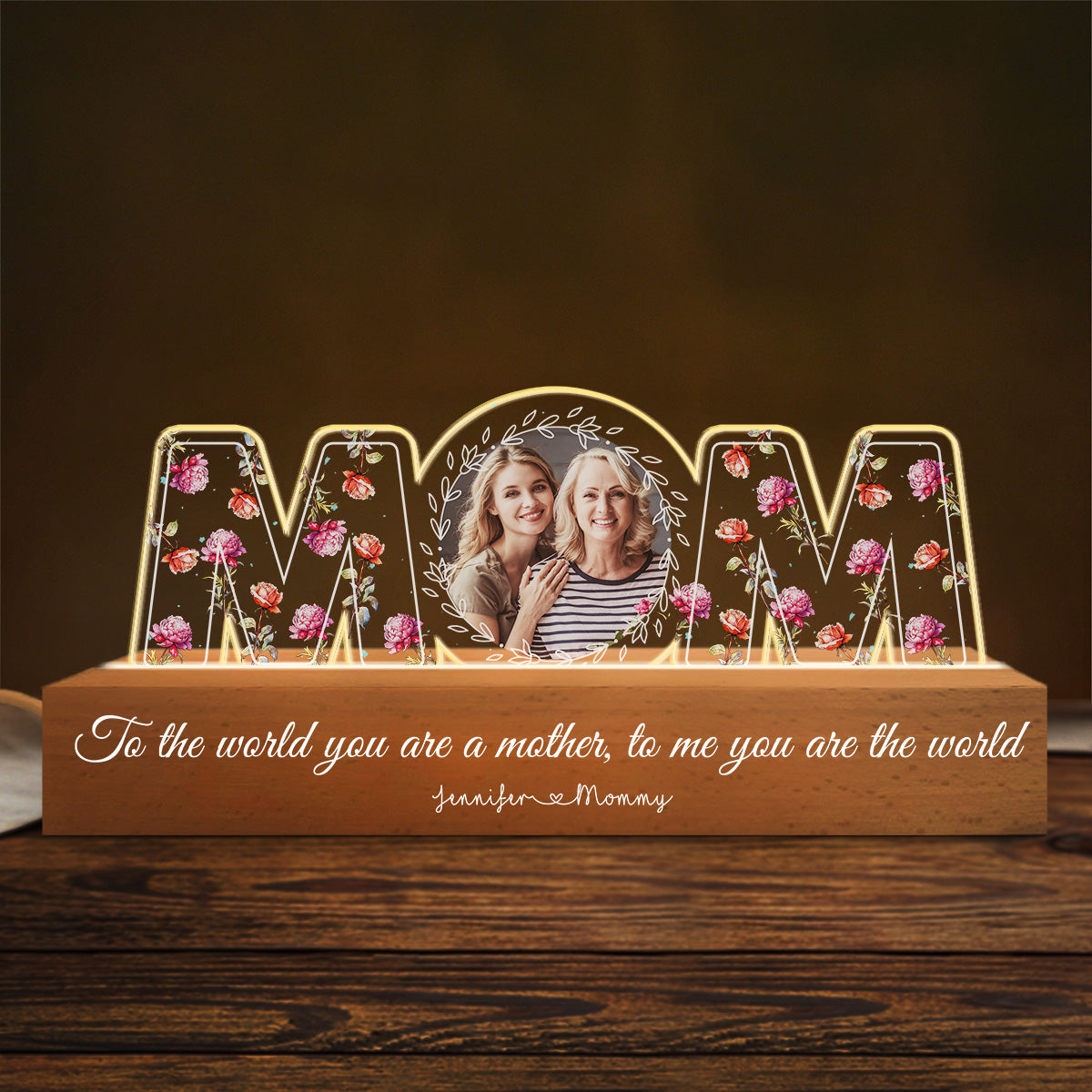To The Moon And Back For You - Personalized Custom Acrylic Letters 3D LED Night Light