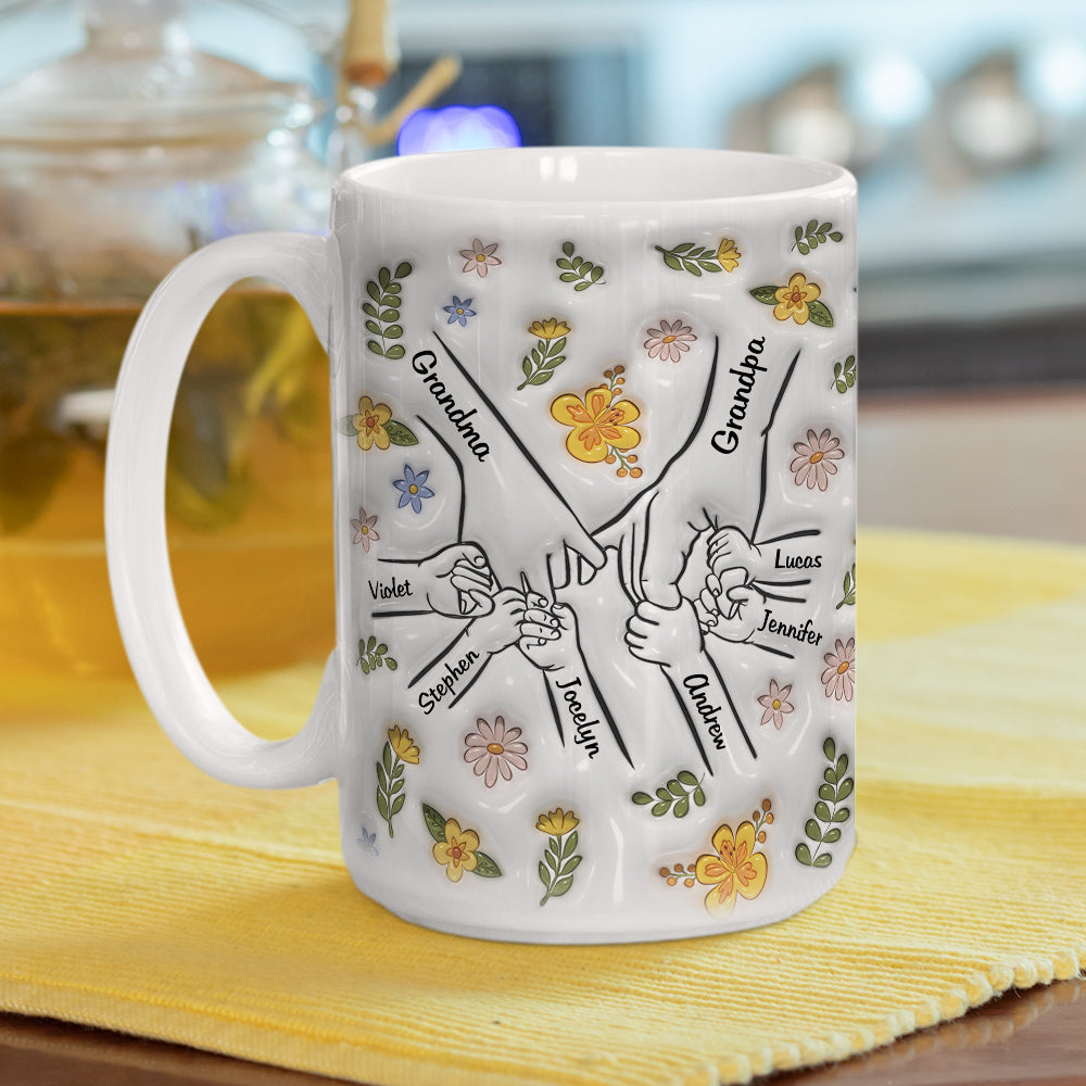A Family Is A Round Of Love - Personalized Custom 3D Inflated Effect Mug