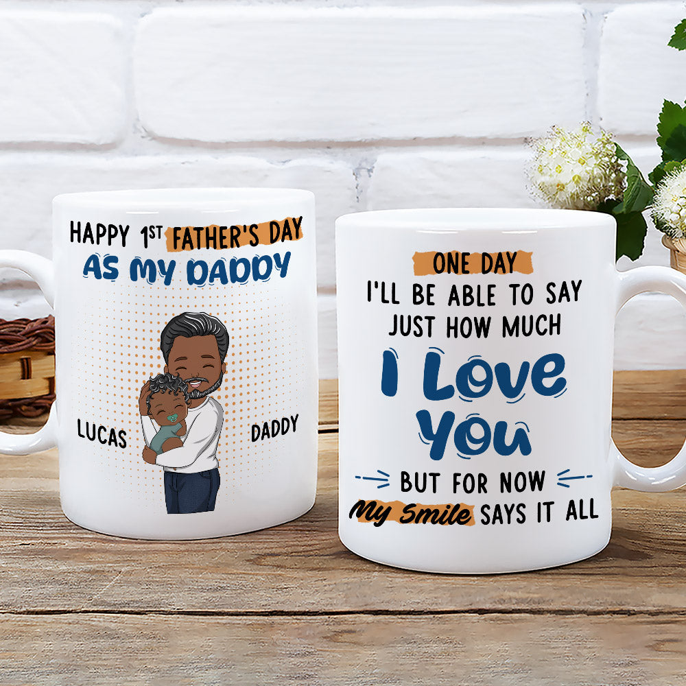 Happy 1st Fathers Day - Personalized Custom Coffee Mug