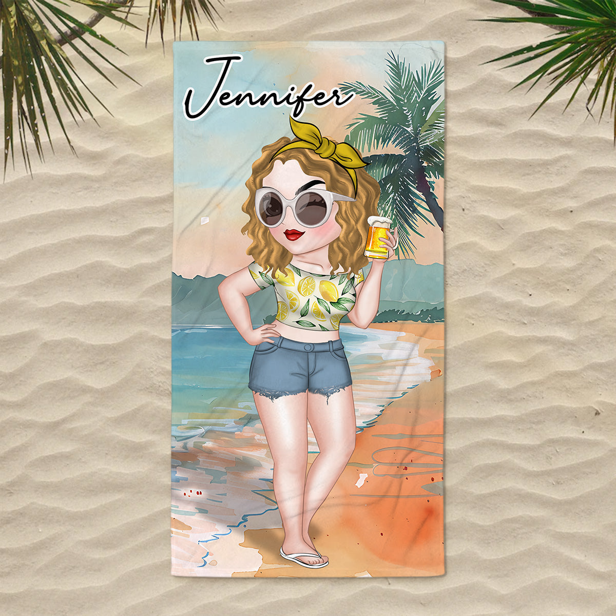Summer Lady - Personalized Custom Beach Towel