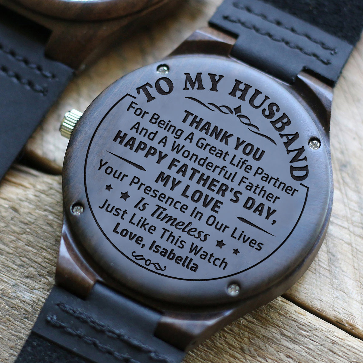 A Great Life Partner - Personalized Custom Wood Watch