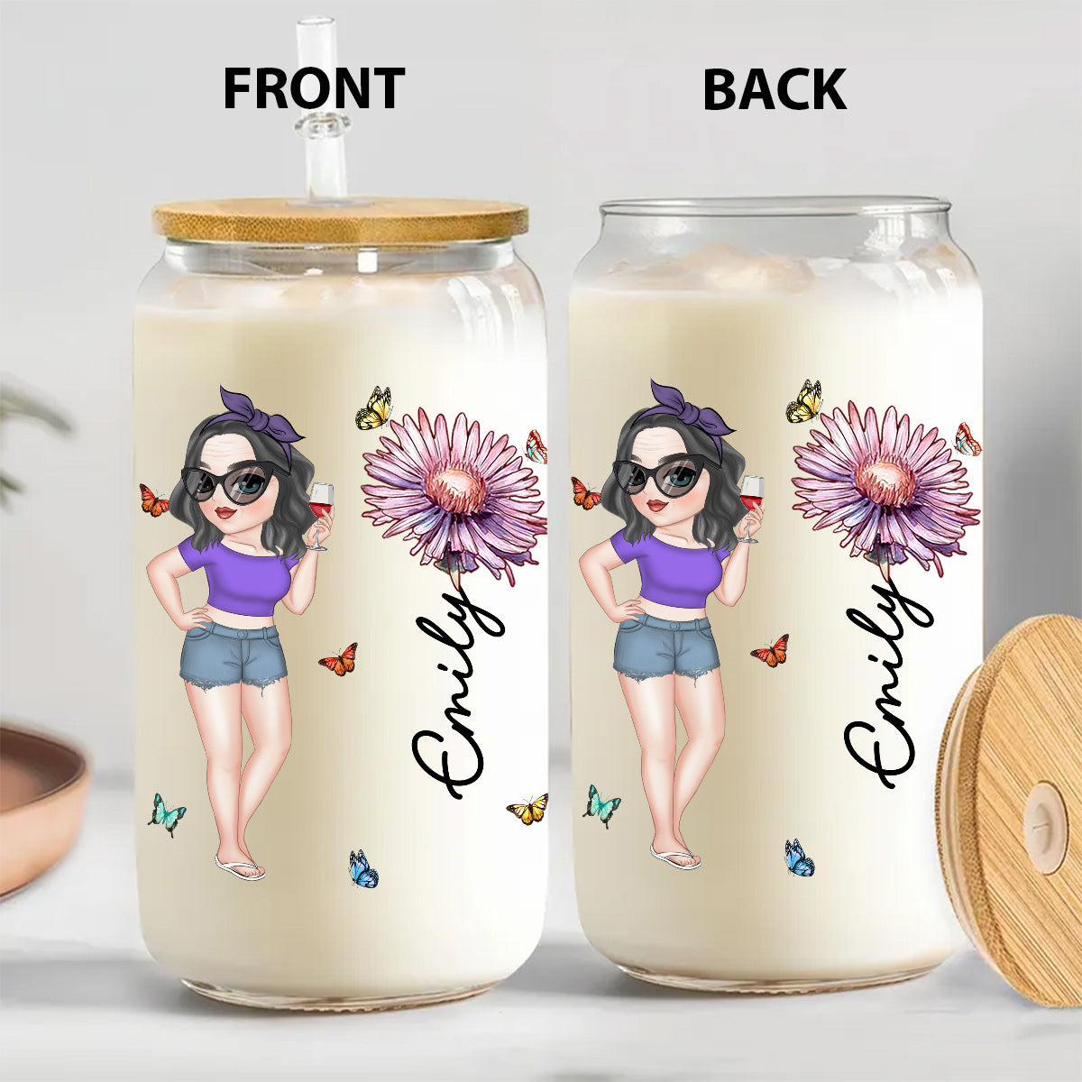 Hola Beaches - Personalized Custom Glass Can