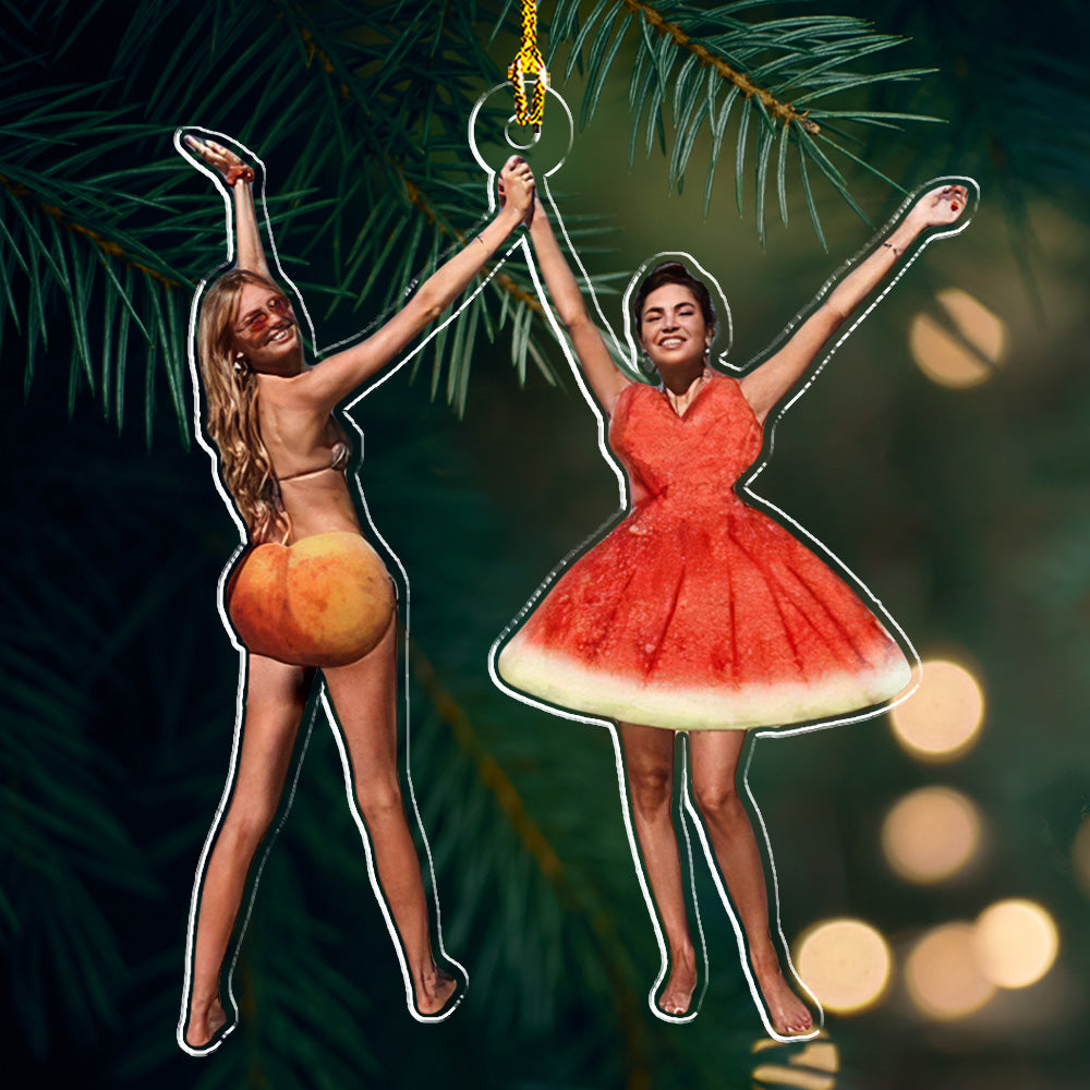 Funny Christmas Bestie Moment - Personalized Custom Acrylic Ornament