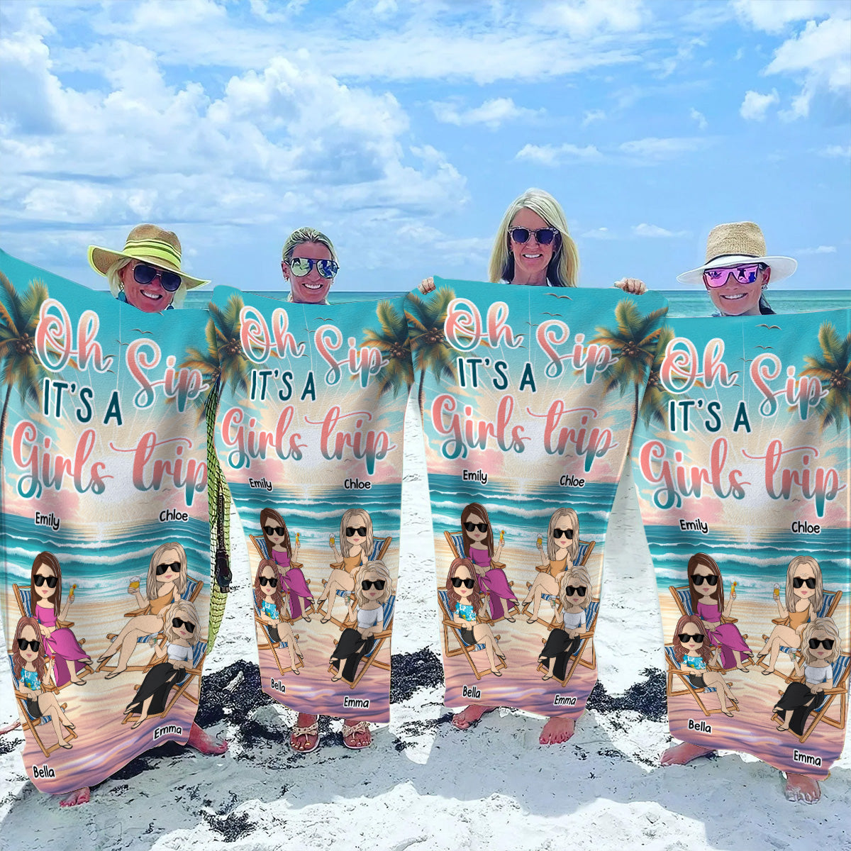 A Girl Trip - Personalized Custom Beach Towel