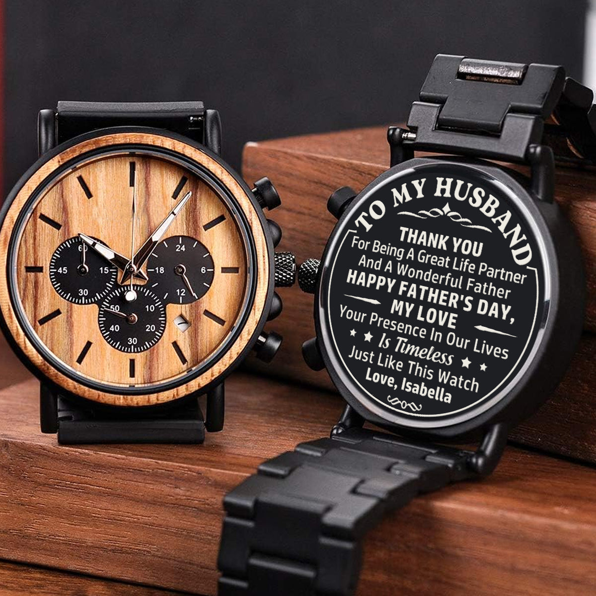 A Great Life Partner - Personalized Engraved Wooden Watches GP009