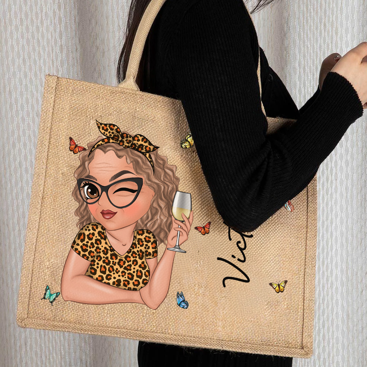 Tropical Bag - Personalized Custom Jute Tote Bag