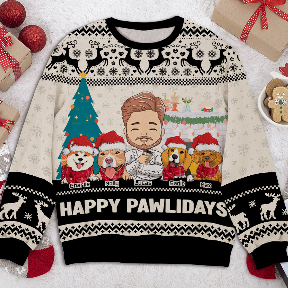 Pawlidays With Dogs - Personalized Custom All-Over-Print Sweatshirt