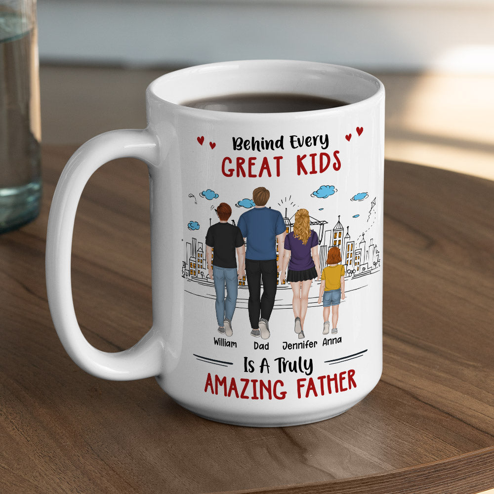 Behind Every Great Kids - Personalized Custom Coffee Mug