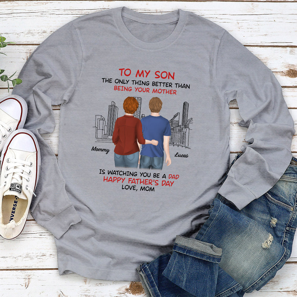 From Mom To Son Happy Fathers Day - Personalized Custom Shirt