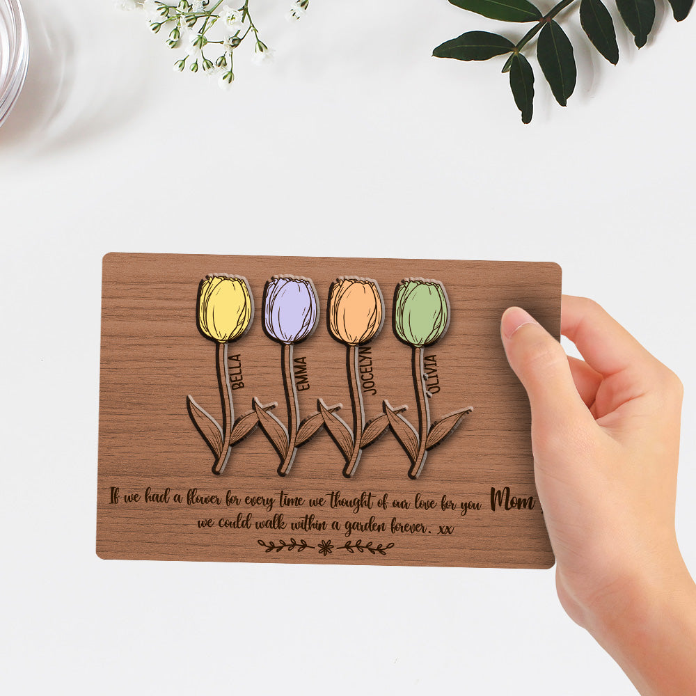 Flower Garden - Personalized Wooden Plaque