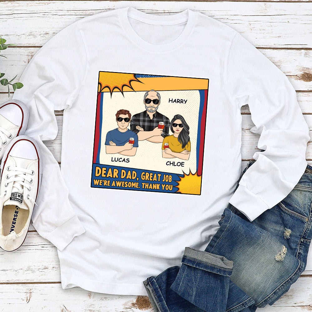 Just A Dad And His Kids - Personalized Custom Shirt