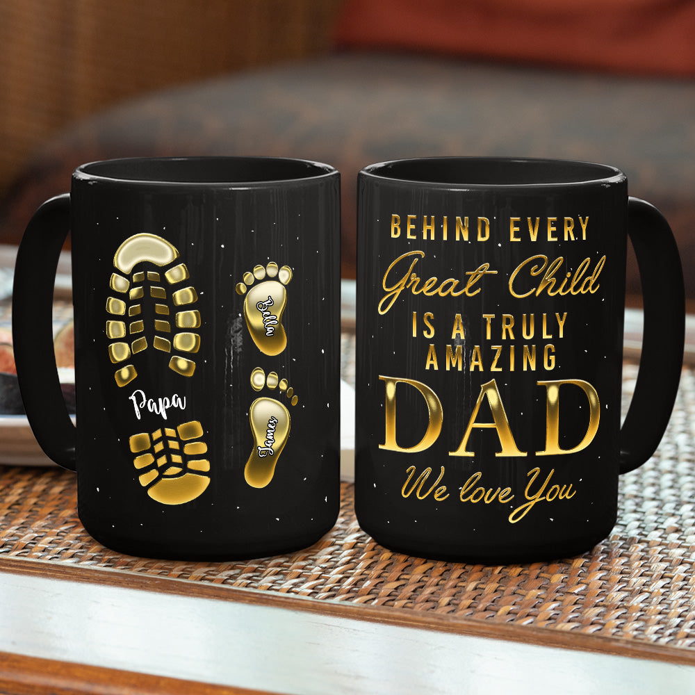 To My Dad - Personalized Custom Black Coffee Mug