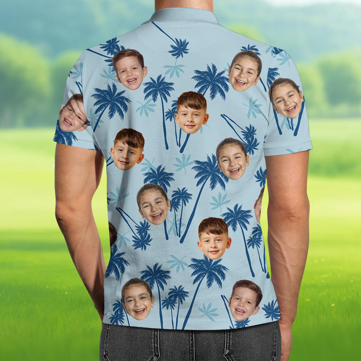 Custom Photo Best Dad Ever - Personalized Photo Polo Shirt