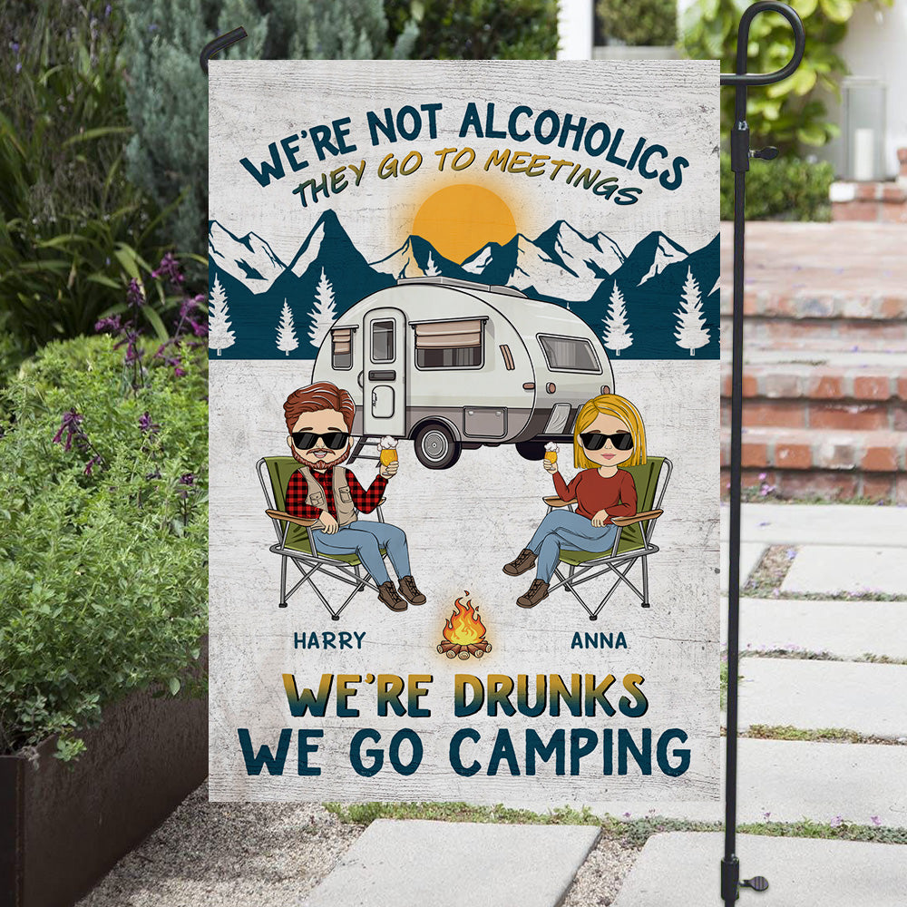 We Go Camping - Personalized Custom Flag