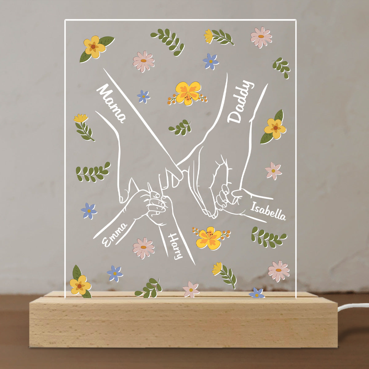 A Family Is A Round Of Love - Personalized Custom LED Light