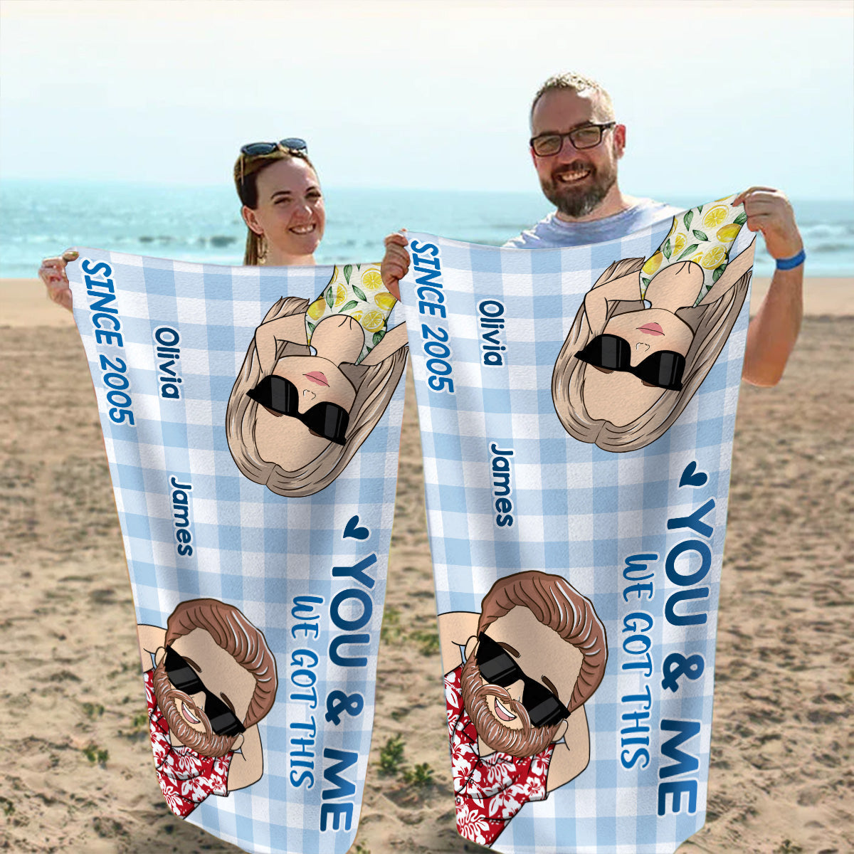 You And Me We Got This - Personalized Custom Beach Towel