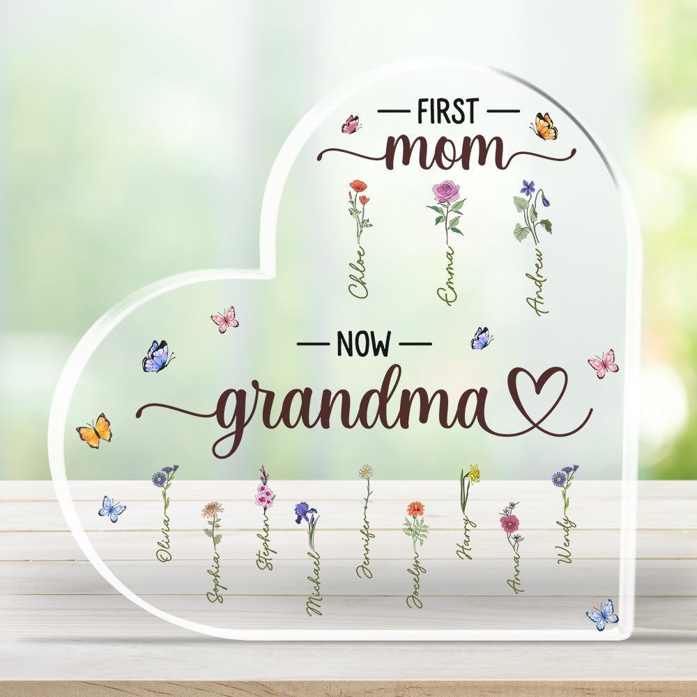 First Mom Now Grandma - Personalized Custom Acrylic Plaque