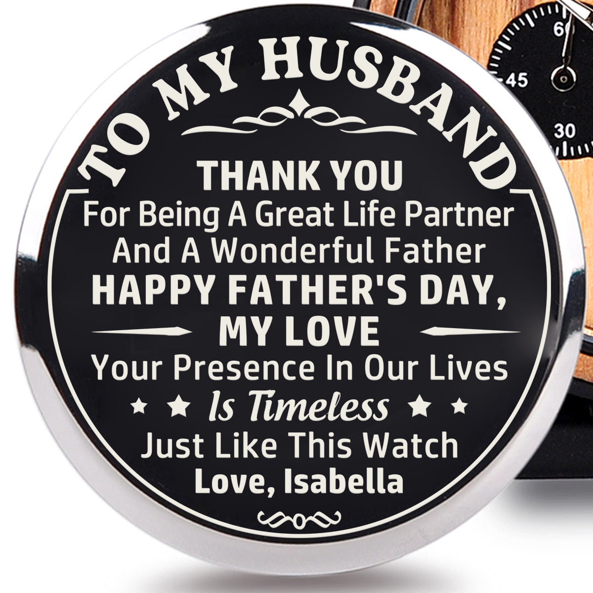 A Great Life Partner - Personalized Engraved Wooden Watches GP009