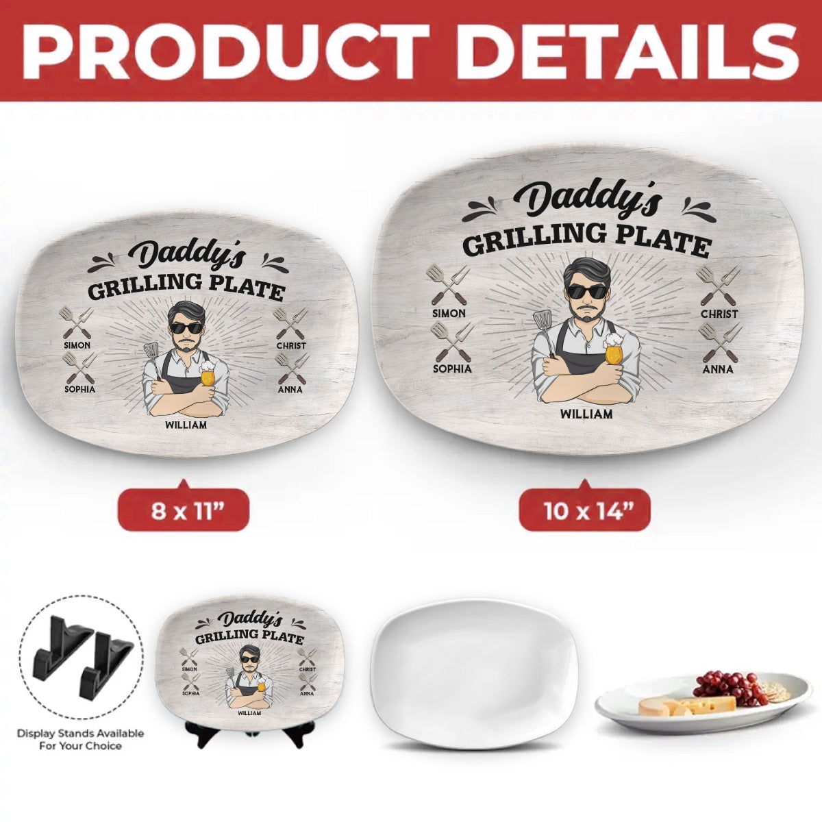 Daddy Is Grilling So We Better Step Back  - Personalized Custom Platter