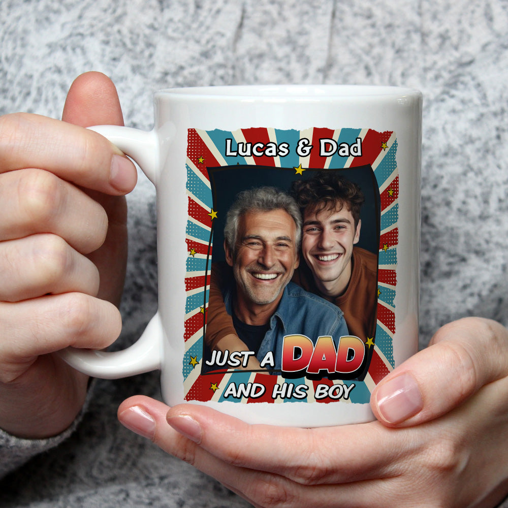 Just A Dad And His Kids - Personalized Custom Coffee Mug