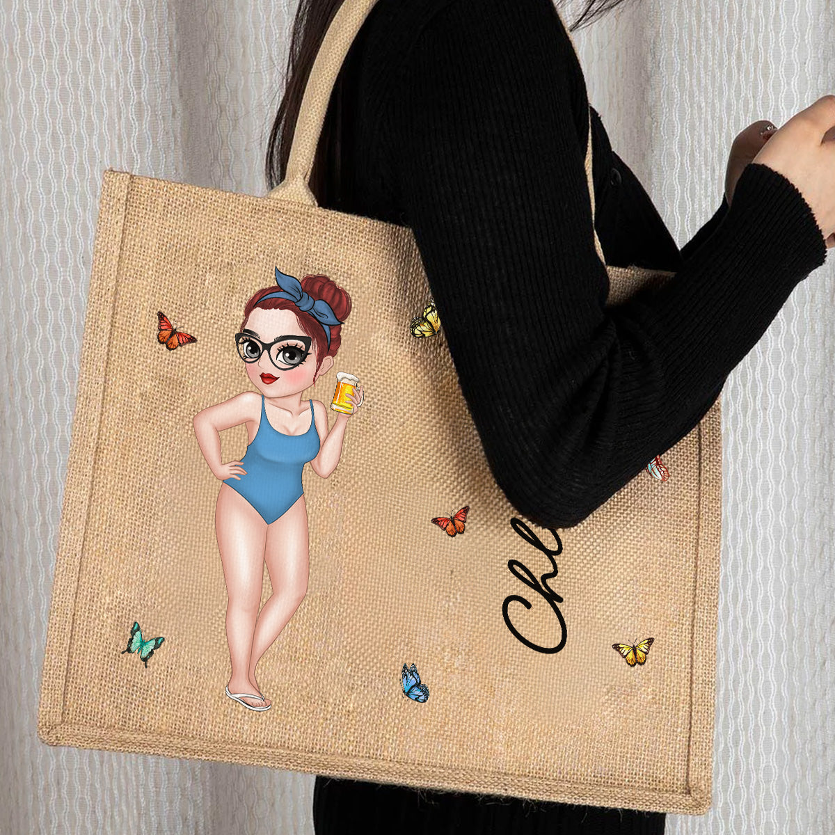 Hola beaches - Personalized Custom Jute Tote Bag