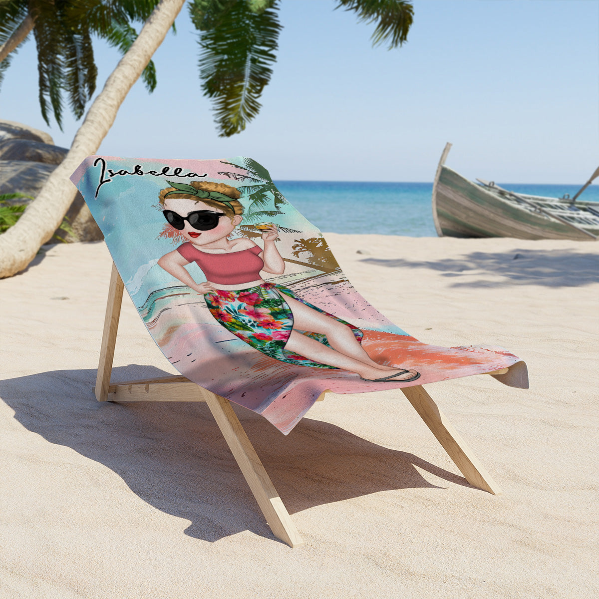 Summer Lady - Personalized Custom Beach Towel