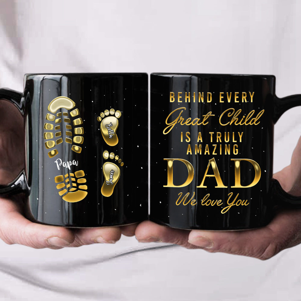 To My Dad - Personalized Custom Black Coffee Mug