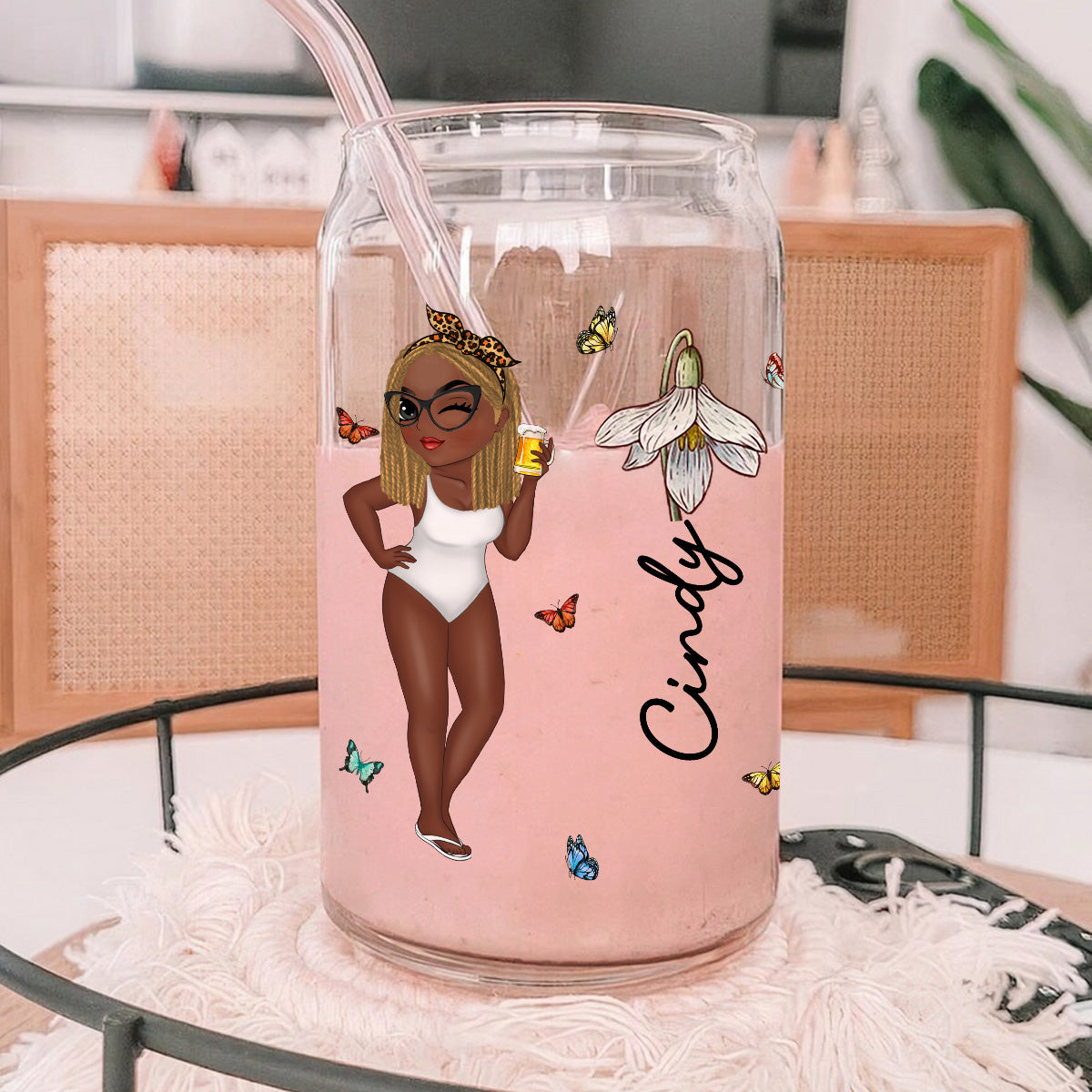 Hola Beaches - Personalized Custom Glass Can