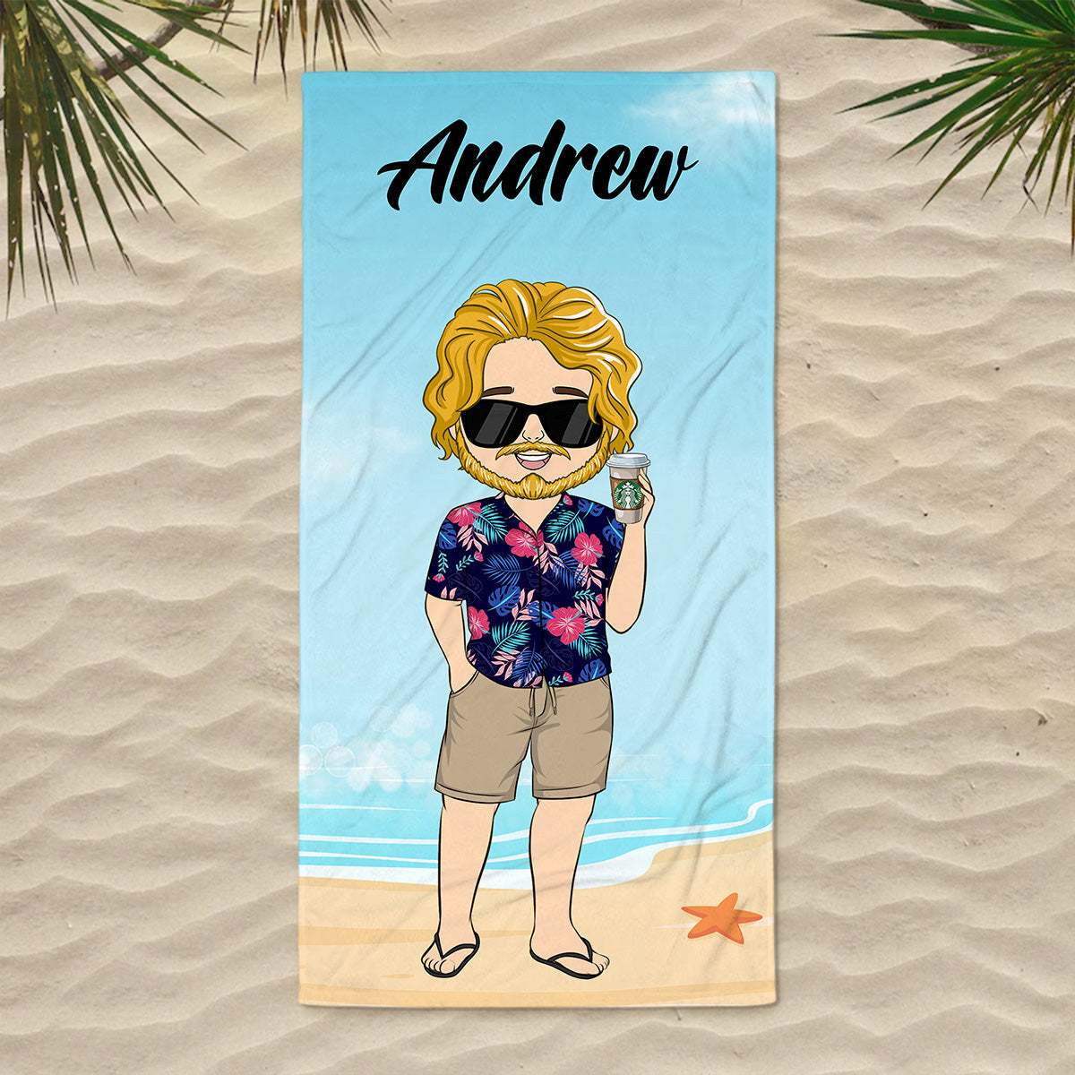 Chibi Lady - Personalized Custom Beach Towel